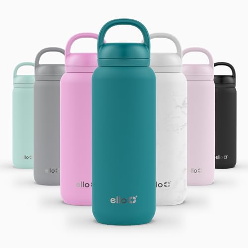 Image of Ello Cooper Twist 32oz Stainless Steel Water Bottle with Chug Lid | Leak Proof | Double Walled and Vacuum Insulated | Built in Carry Loop | Dishwasher Safe | Antigua