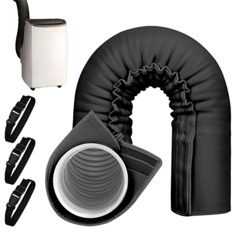 AC Hose Insulation Sleeve - Portable AC Hose Insulation Sleeve | Foldable Washable Duct Vent Accessories with 3 Adjustable Straps for Outdoor Indoor Home Hotel Dorm