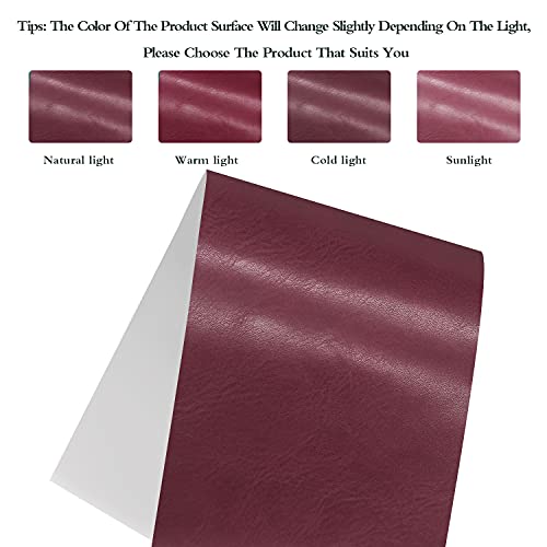 Image of Leather Repair Tape 3X60 inch Patch Leather Adhesive for Sofas, Car Seats, Handbags, Jackets,First Aid Patch (Wine red)