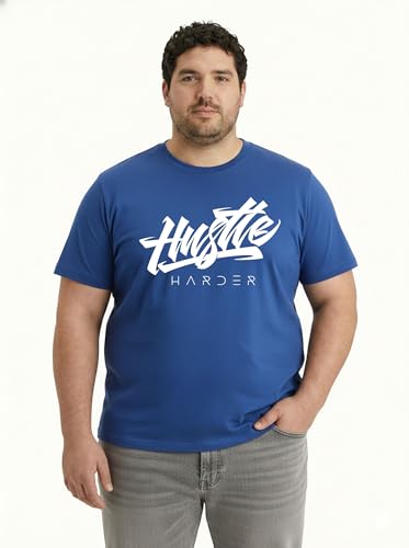 Image of Toodlegram Men Plus Size Printed T-Shirt | Round Neck Half Sleeves | Regular Fit Big & Tall | Pure Cotton Casual Summer Wear T-Shirt for Men