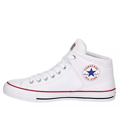 Converse Unisex Chuck Taylor All Star High Street Mid Canvas Sneaker - Lace up Closure Style - White/Red/Clematis Blue 114