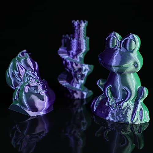 Image of Gratkit Silk Dual Color PLA Filament, Coextrusion PLA Filament 1.75mm, + /-0.03mm, 1KG /Roll, Silk PLA Purple & Green