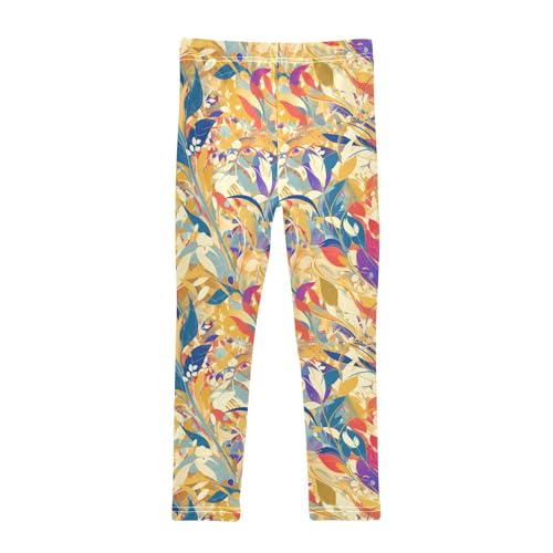KLL Vintage Floral Pattern Modern Oil Painting Toddler Girl Legging Fashion High Waisted Lounge Pants Running2