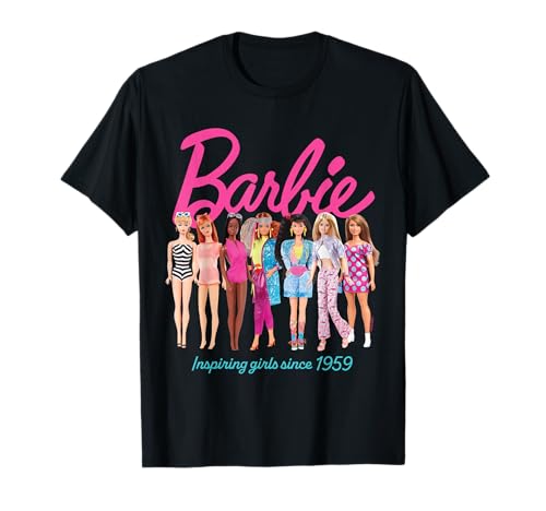 Barbie Inspiring Girls Since 1959 Doll Lineup T-Shirt