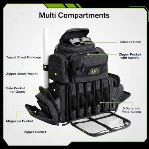 TIDEWE Tactical Range Backpack with Pistol Case