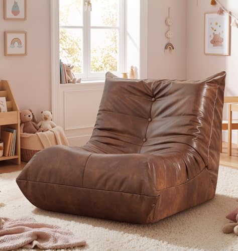 Hobestluk Kids Bean Bag Chair Small Beanbag Couch with Leather Fabric