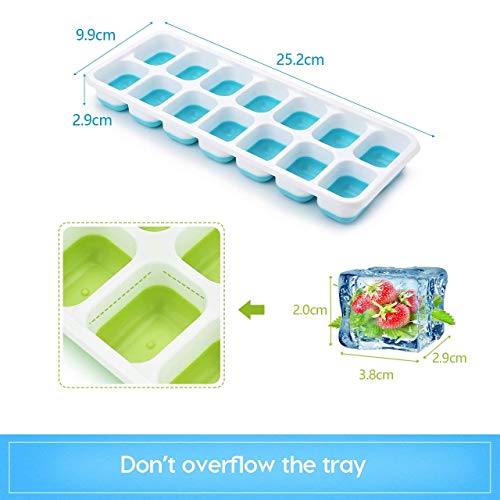 3 Packs Ice Cube Trays Easy Release Ice Cube Tray with Lids Flexible Silicone Stackable Ice Trays BPA Free and Dishwasher Safe - Thumbnail 6