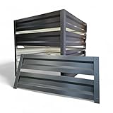 Komposter, 1000L, Metall, verzinkt, Garten, langlebig, wetterfest (Anthrazit (verzinkter Stahl mit Polymerbeschichtung))