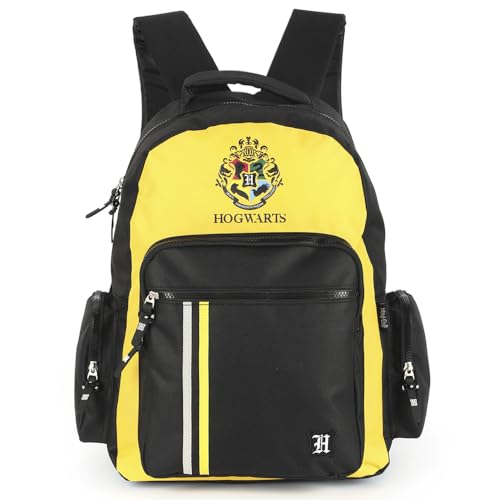 Mochila De Costas Escolar Harry Potter Quatro Casas Hogwarts (Amarelo)