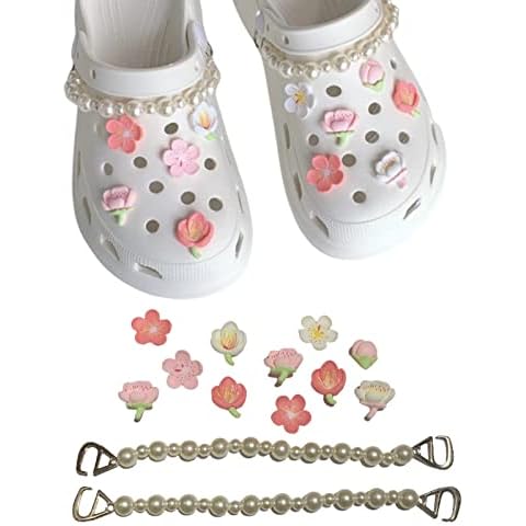 DIYARTS 13PCS Shoe Charms for Women, Cute Cartoon Shoe Charms Decoration with 2 Pearl Chain DIY Clog Sandals Croc Accessories Fashion for Teen Girls Women Party of Birthday Gifts Cover