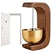 Door Chimes Bells, Door Chime Magnetic C-shaped Door Harp Wooden Cute Decorative Door Entry Chime Doorbell Chime for Door Opening Shopkeepers Business, Walnut Color