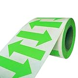 wootile Arrow Stickers - Fluorescent Orange red Arrow Shape Color Coding Inventory Labels 500/roll 2 Inch X 1.25 Inch (Orange red)