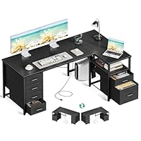 Amazon | AODK パソコンデスク 引き出し6杯付き ゲーミングデスク