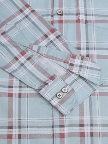Image of Majestic Man Comfort Slim Fit Pure Cotton Checked Casual Shirt
