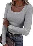 Photo Gallery smile fish maglietta da donna a maniche lunghe, scollo rotondo, a coste, lavorata a maglia, casual, maglietta basic, grigio., s Photo Gallery smile fish maglietta da donna a maniche lunghe, scollo rotondo, a coste, lavorata a maglia, casual, maglietta basic, grigio., s