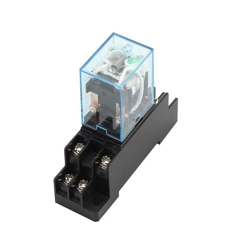 MY2NJ HH52P DPDT Miniature Coil Electromagnetic Intermediate Relay AC12V 24V DC24V AC110V 220V 8 Pin with Socket Base(AC 12V)