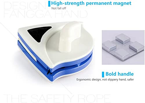 Limpiador de ventanas de doble cara, herramienta de limpieza magnética para ventanas de gran altura para limpieza del hogar de gran altura, grosor de 0.197 in a 0.276 in (azul) 5