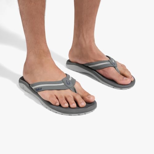 OluKai Ohana Palua Men's Water Friendly Sandals, Everyday Flip Flops, Arch Support & Comfort Fit, Lightweight & Durable, Enhanced Grip & Traction, Cloud Grey/Rock, 11 - image 8