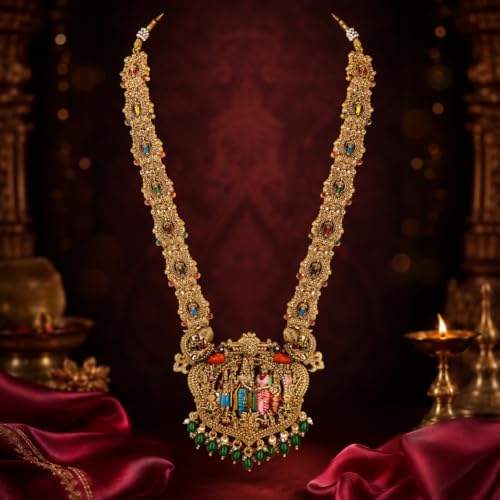 Image of Shining Diva Fashion Stylish Fancy Pearl Choker Traditional Jewellery Set for Women | Temple Necklace Set | Festive Wedding Party Necklace | 22k Gold Plated | Just Like Original Gold Jewellery