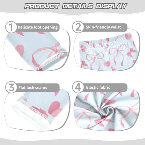 Gifts Hearts Bows Girls Leggings,Workout Leggings for Girls Toddler Athletic Leggings Size for 3-10T3