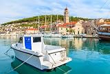 adrium Cuadro de aluminio compuesto de 50 x 30 cm: amarre para barcos de pesca en el pintoresco puerto de Pucisca, Isla de Brac, Croacia (92948316)