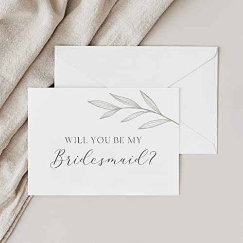 Will You Be My Bridesmaid Proposal Cards With Envelopes | Set Of 14 Greenery Bridesmaid Cards | Flower Girl Proposal | Will You Be My Maid Of Honor Matron Of Honor Proposal Cards | 4X6 Inches #TOP4