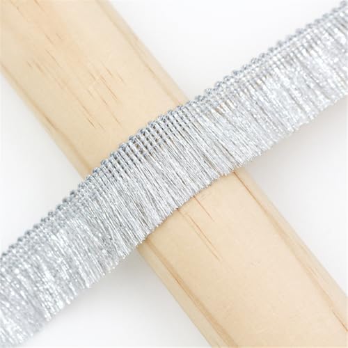 1 Meter Fransenborte - 25mm Fransenband Glitzer Zierspitze Quastenborte Dekoband StoffbordüRe Textilborte Lace Ribbon Vintage Stoffband Quasten Trim Quastenband zum Nähen und Dekor (Silber) 1 Meter Fransenborte - 25mm Fransenband Glitzer Zierspitze Quastenborte Dekoband StoffbordüRe Textilborte Lace Ribbon Vintage Stoffband Quasten Trim Quastenband zum Nähen und Dekor (Silber)