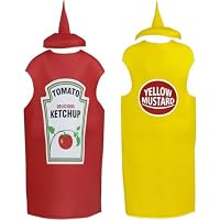 Matériau de qualité : les costumes d'Halloween pour couples de ketchup de moutarde sont fabriqués à partir de fibres de polyester de qualité, légères, respirantes, élégantes, aux couleurs vives, douces faciles à porter, d'une excellente finition, vou...