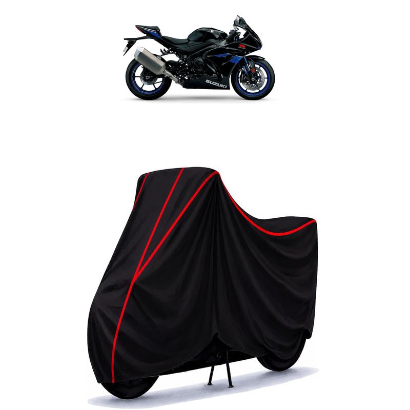 Image of Suzuki GSX R1000 Water Resistant Bike Cover for All Motorcycles & Rain | Heavy Duty Taffeta Fabric | UV Protection, Dustproof, Scratchproof | All Weather Two Wheeler Body Cover with Elastic Bottom