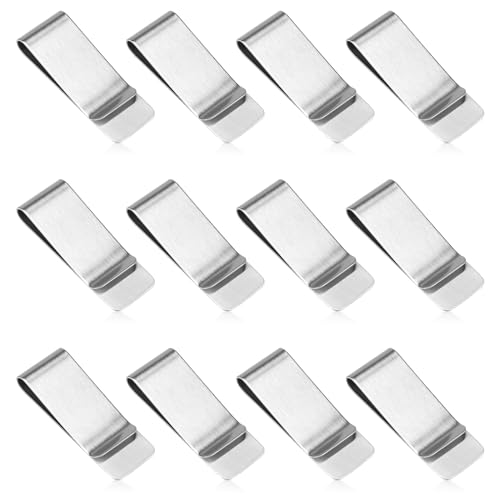 12 Pcs Mens Money Clips Cash Clip Men Money Clips for Cash Stainless Steel Credit Card Clip Metal Money Clip Slim Cash Wallet Money Clip for Men Front Pocket Minimalist Wallet Clip