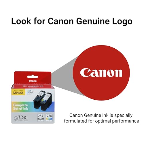 Image of Canon PG-285 XL / CL-286 XL Genuine Ink Value Pack (2 Cartridges), Compatible with TR7820, TS7720 /7722
