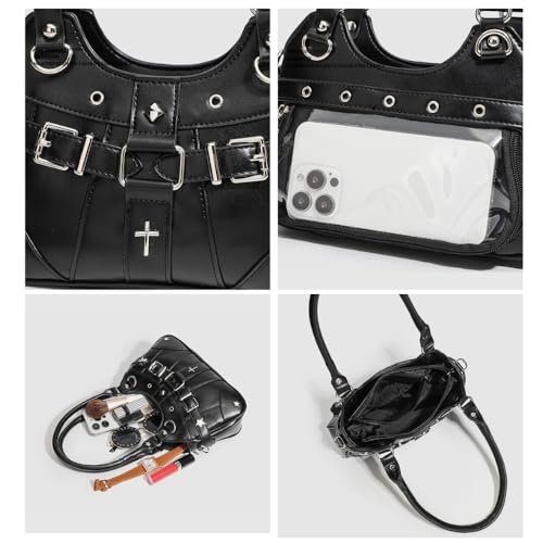 Y2k Leather Shoulder Purse Women Punk Star Harajuku Handbag Hip Hop Gothic Crossbody Bags Y2k Stuff3
