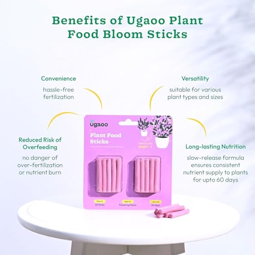 Image of UGAOO Bloom Fertilizer Sticks for Flowering Plants | Slow Release Plant Food | Flower Booster & Blooming Fertilizer | Plant Nutrition for Potted Plants & Home Garden | Pack of 40