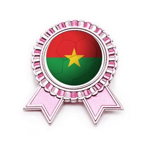Broche drapeau Burkina Faso en métal rose taille M pour vêtement