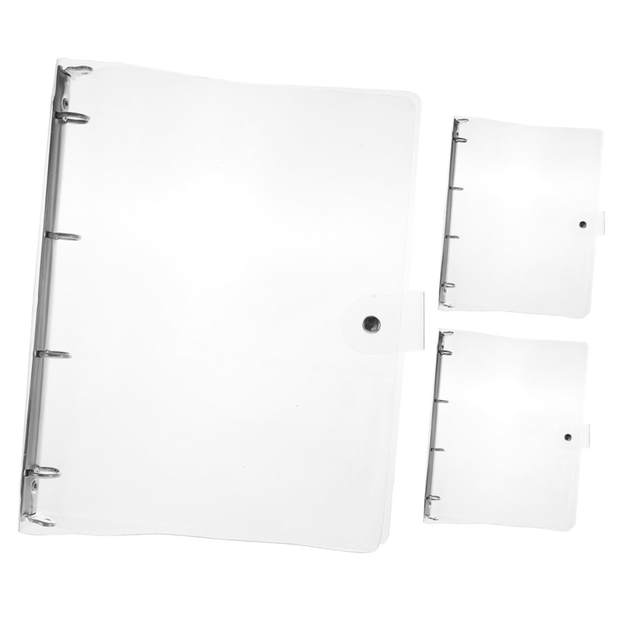 3 Stück Transparente Ringbuch Ordner Teiliges mit Kreativem Knopfverschluss Multifunktionale Dokumentenmappe für Büro Schule und Zuhause Robuster Organizer für Effiziente Ablage