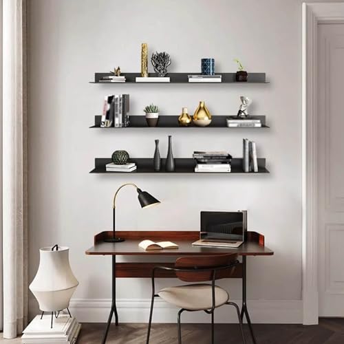 Étagères murales flottantes LED en aluminium pour illuminer vos livres de salon