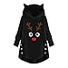 Produktbild Auiyut Damen Kapuzenpullover Langarm Sweatshirt Plüsch Weihnachten Pullover Casual Winter Hoodie Oversize Mantel mit Kapuze Teddy Fleece Oberteile Leopard oder Farbblock