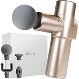 【整体院長監修】RELX 筋膜リリースガン トータルボディケア MINI (日本企業企画) 超軽量320g 20段階強力振動 筋膜 リリースガン ボディケア ハンディガン 静音 4種類アタッチメント プレゼント ギフト シャンパンゴールド
