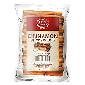 Spicy World Cinnamon Sticks 7 Ounce Bag – 36-44 Sticks – Perfect for Baking, Cooking & Beverages – 3+ Inches Length – Cassia Saigon Cinnamon from Vietnam