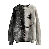 Photo Gallery felpe vintage di halloween per gli uomini spooky face colorblock cucita accogliente maglione lavorato a maglia casual pullover maglione manica lunga, nero , s Photo Gallery felpe vintage di halloween per gli uomini spooky face colorblock cucita accogliente maglione lavorato a maglia casual pullover maglione manica lunga, nero , s