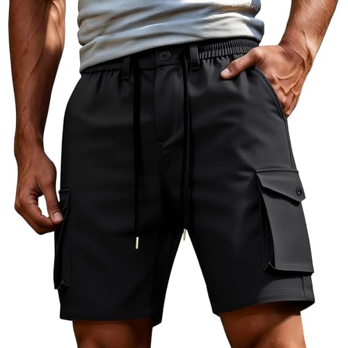 Pantalon chino cargo pour homme coupe jogging en coton uni