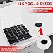 145 PCS Black Rubber Plugs, 8 Sizes of Round Hole Rubber Plugs, Round Hole Silicone Plug Snap Locks, Suitable for Automobiles and Furniture.