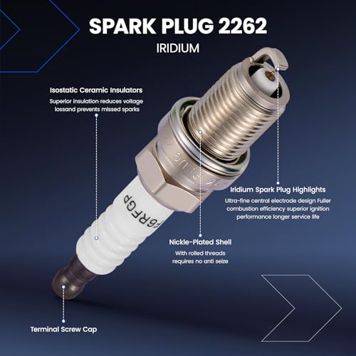 Image of 2-Pack UF276 Ignition Coils & 4-Pack 2262 Spark Plugs Kit Compatible with Mazda Protege 1999 2000 2001 2002 2003, L4 1.6L - Replaces 178-8255 C1223 5C1206 88921413 1788255 & more