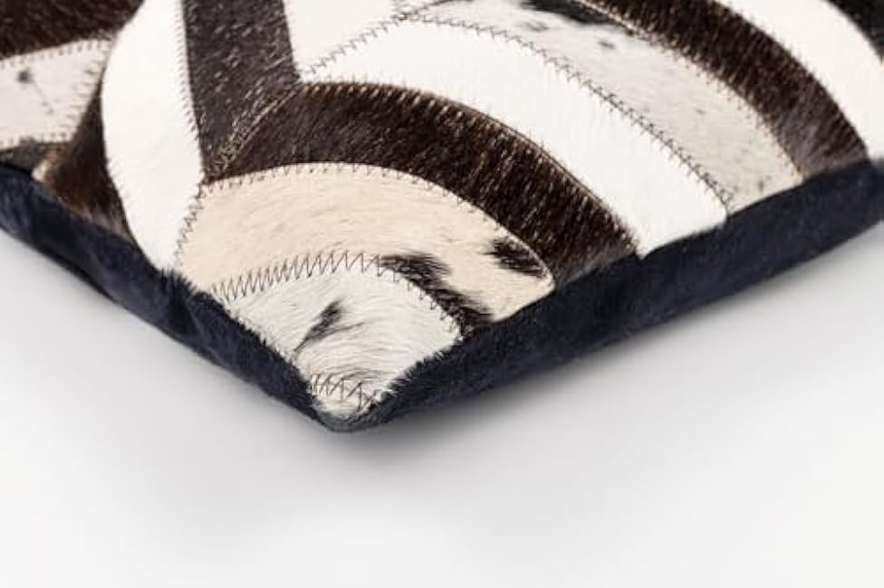Genuine Cowhide Leather Decorative Throw Pillows - Handmade Patchwork Accent Pillows for Sofa, Couch, Chair - Southwestern Feather Down INSERT INCLUDED (Square (18x18))