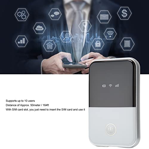 Image of Cryfokt Mobile WiFi Hotspot, 4G LTE WiFi Router with SIM Card Slot for 10 Users, Laptops, Phones, 150 Mbps Fast Download, 2100mAh Battery, 50M Range, Europe Bands B1 B3 B7 B8 B20 B40
