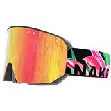 naked optics® occhiali da sci da snowboard per uomo e donna, con sistema di cambio magnetico, occhiali da sci per uomo e donna (nova flash leafs, con vetro maltempo)