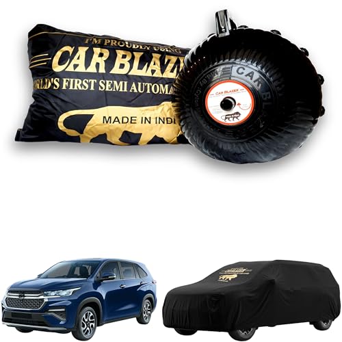 Image of CARBLAZER Portable & Semi-Automatic Full Body Car Covers: Heavy Duty Device| Anti-Theft| Dust & Scratch Proof | Water & Wind Resistant|Custom Fit| Dual-Side Cover, Compatible for Maruti Invicto