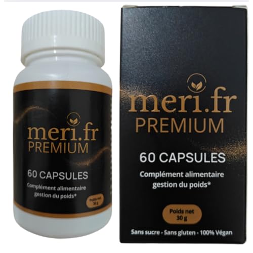 Meri.fr PREMIUM – Nouvelle Formule Efficace à la L-Carnitine | 60 Gélules Naturelles | Aide au Contrôle de l’Appétit & Métabolisme des Graisses | Expédié depuis la France