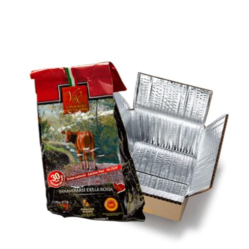 Consorzio Vacche Rosse - Parmesano Reggiano DOP Vacas rojas 30 meses - Envase Ecofresco termoaislante con Ice Pack System - 1 kg
