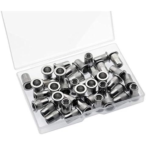 CO-RODE 40pcs 1/4"-20 304 Stainless Steel Rivet Nuts Nutserts Cover
